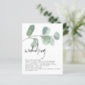 Papier BUDGET Eucalyptus QR Code de code de mariage invit (Debout devant)