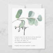 Papier BUDGET Eucalyptus QR Code de code de mariage RSVP (Devant)