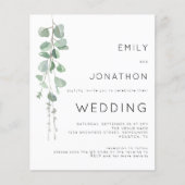 Papier Budget Eucalyptus QR Code Faire-part de mariage (Devant)
