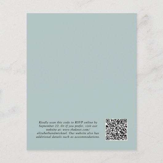 Papier Budget Eucalyptus QR Code Faire-part de mariage (Dos)