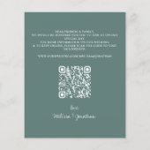 Papier Budget Eucalyptus QR Code Faire-part de mariage (Dos)