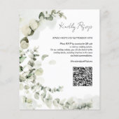 Papier Budget Eucalyptus QR Code Faire-part de mariage (Dos)