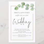 Papier BUDGET Eucalyptus QR Code Faire-part de mariage (Devant)