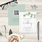 Papier BUDGET Eucalyptus QR Code Faire-part de mariage