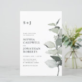 Papier Budget Eucalyptus QR Code Monogramme Mariage Invit (Debout devant)