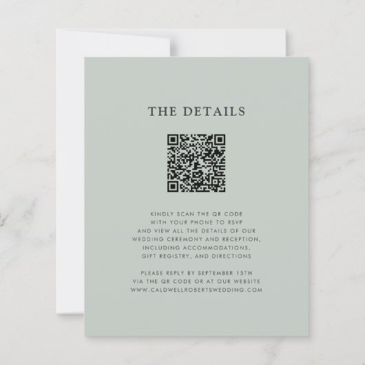 Papier Budget Eucalyptus QR Code Monogramme Mariage Invit (Dos)