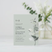 Papier Budget Eucalyptus QR Code Monogramme Mariage Invit (Debout devant)