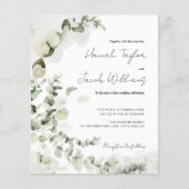 Papier Budget Eucalyptus QR Code photo Faire-part de mari (Devant)