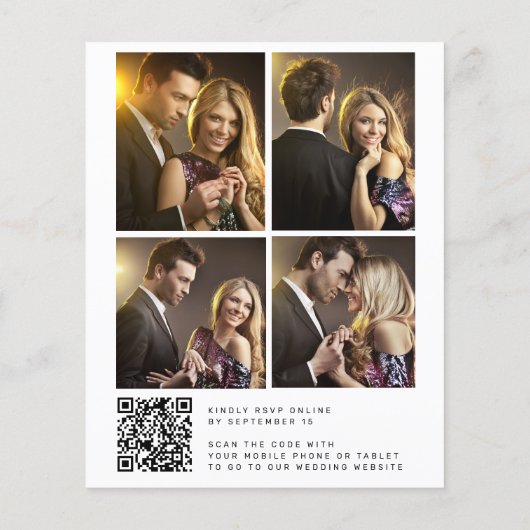 Papier Budget eucalyptus QR CODE photo faire-part de mari (Dos)