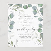 Papier Budget eucalyptus QR CODE photo faire-part de mari (Devant)