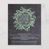 Papier Budget Eucalyptus QR Code Photo Mariage Invitation (Dos)
