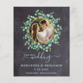 Papier Budget Eucalyptus QR Code Photo Mariage Invitation (Devant)