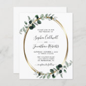 Papier Budget Eucalyptus QR Code RSVP Faire-part de maria (Devant / Derrière)