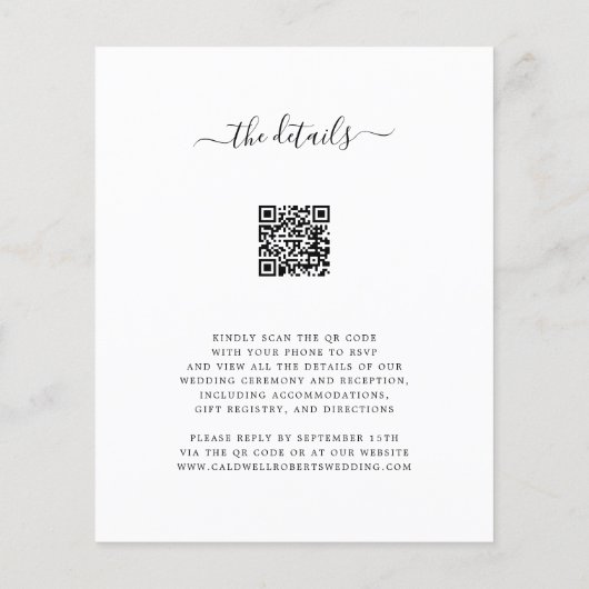 Papier Budget Eucalyptus QR Code RSVP Faire-part de maria (Dos)