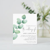 Papier Budget Eucalyptus QR Code Script Mariage Invitatio (Debout devant)