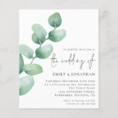 Papier Budget Eucalyptus QR Code Script Mariage Invitatio (Devant)