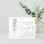 Papier Budget Eucalyptus QR Soirée de mariage Invitation (Debout devant)