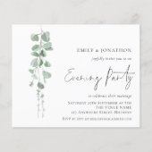 Papier Budget Eucalyptus QR Soirée de mariage Invitation (Devant)