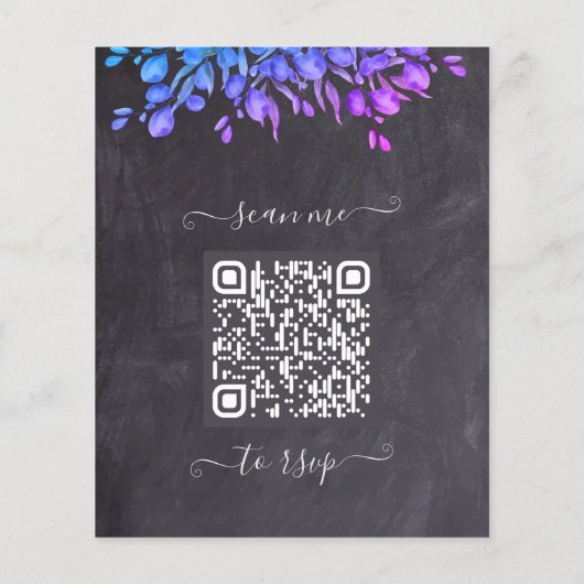 Papier Budget Eucalyptus Russe Ardoise QR Code Mariage In (Dos)