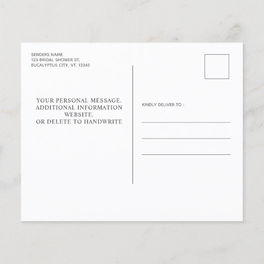 Papier Budget Eucalyptus Rustic Photo Enregistrer La Date (Dos)