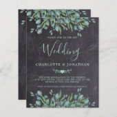 Papier Budget Eucalyptus Rustic QR Code Mariage Invitatio (Devant / Derrière)