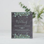 Papier Budget Eucalyptus Rustic QR Code Mariage Invitatio (Debout devant)