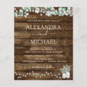 Papier Budget Eucalyptus Rustic Wedding Invitations (Devant)