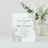 Papier Budget Éucalyptus Sage Faire-part de mariage vert (Debout devant)