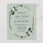 Papier Budget Eucalyptus Sage Gold Foil Invitation de mar (Devant)