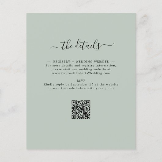 Papier Budget Eucalyptus Sage Invitation de réception de  (Dos)