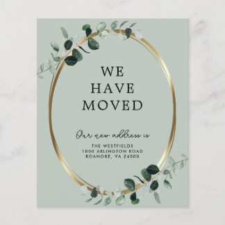 Papier Budget Eucalyptus Sage Nouvelle adresse Faire-part