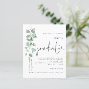 Papier Budget Eucalyptus Script 2024 Invitation de gradua