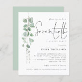 Papier Budget Eucalyptus Script 70e anniversaire Invitati (Devant / Derrière)