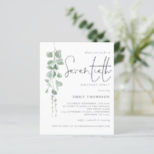 Papier Budget Eucalyptus Script 70e anniversaire Invitati
