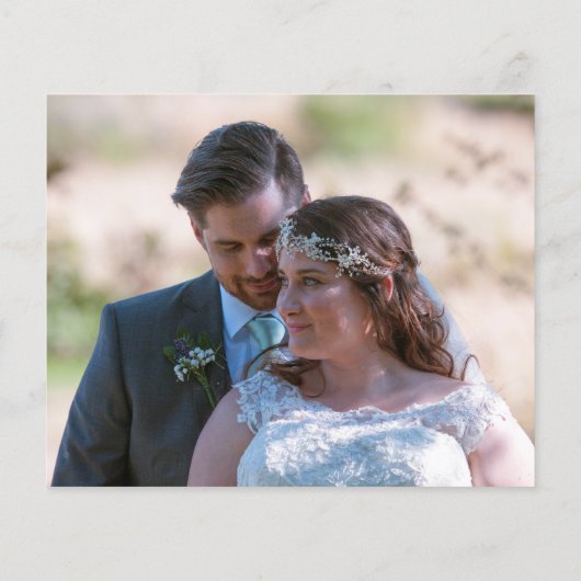 Papier Budget Eucalyptus Script Mariage photo Merci (Dos)