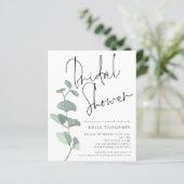 Papier Budget Eucalyptus Script nuptiale de douche Invita (Debout devant)