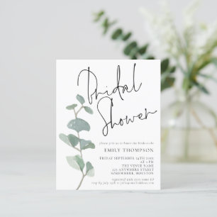Papier Budget Eucalyptus Script nuptiale de douche Invita