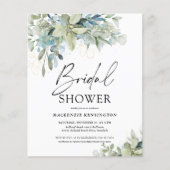 Papier Budget Eucalyptus Script nuptiale de douche Invita (Devant)