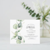 Papier Budget Eucalyptus Script nuptiale de douche Invita (Debout devant)