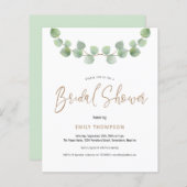 Papier Budget Eucalyptus Script nuptiale invitation douch (Devant / Derrière)