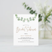 Papier Budget Eucalyptus Script nuptiale invitation douch (Debout devant)