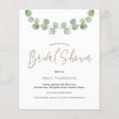 Papier Budget Eucalyptus Script nuptiale invitation douch (Devant)