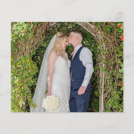 Papier Budget Eucalyptus Script Photo QR Code Merci (Dos)