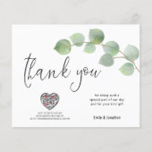 Papier Budget Eucalyptus Script Photo QR Code Merci (Devant)