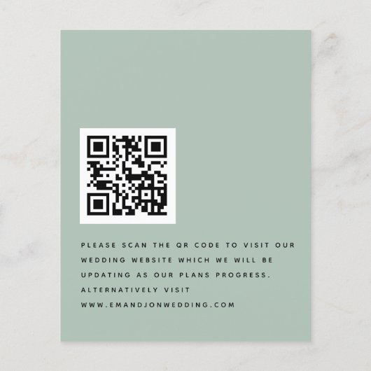 Papier Budget Eucalyptus Script QR Code Enregistrer La Da (Dos)