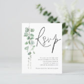 Papier Budget Eucalyptus Script QR Code Mariage RSVP Encl (Debout devant)