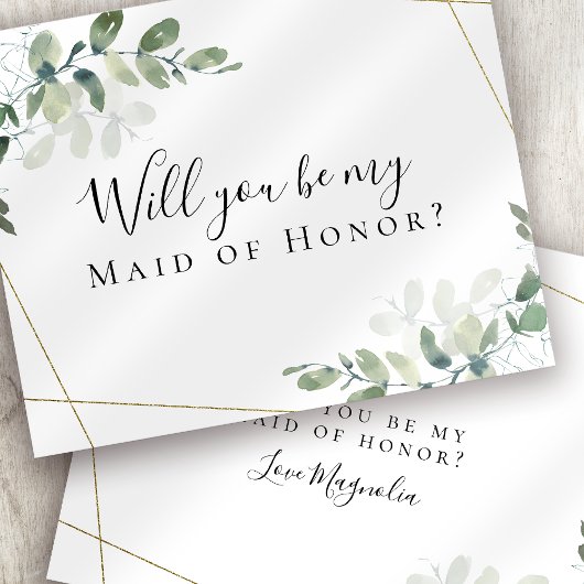 Papier BUDGET Eucalyptus Serez-vous ma servante d'honneur