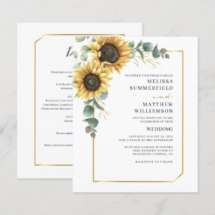 Papier Budget Eucalyptus Tournesol Mariage et Détails