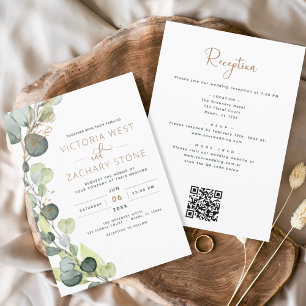 Papier Budget Eucalyptus Tout en un Mariage de code QR