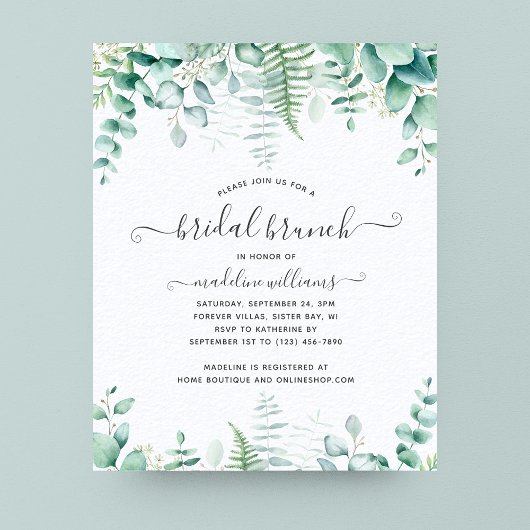 Papier BUDGET Eucalyptus verdure Brunch nuptiale Brunch
